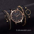 5 pièces/ensemble montre de mode ensemble cadeau femmes Bracelet montres à Quartz ensembles cadeau pour dames robe bracelet montre-bracelet en gros Relojes